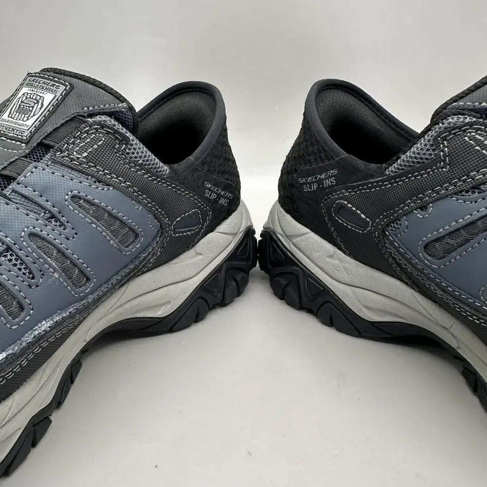 Skechers Work Slip-ins Steel Toe Shoes Mens 7.5 Gray Leather Safety Sneakers
